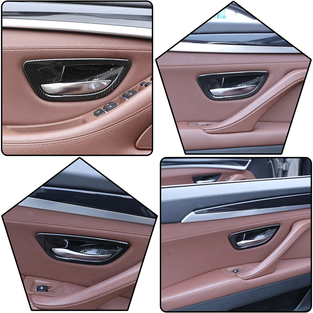 Elegante Türgriff-Schüsselabdeckung für BMW 5er F10 520 528 525 2011 2017. Kohlefaser-Stil, um den Innenraum Ihres Autos zu erhöhen – Detail 7