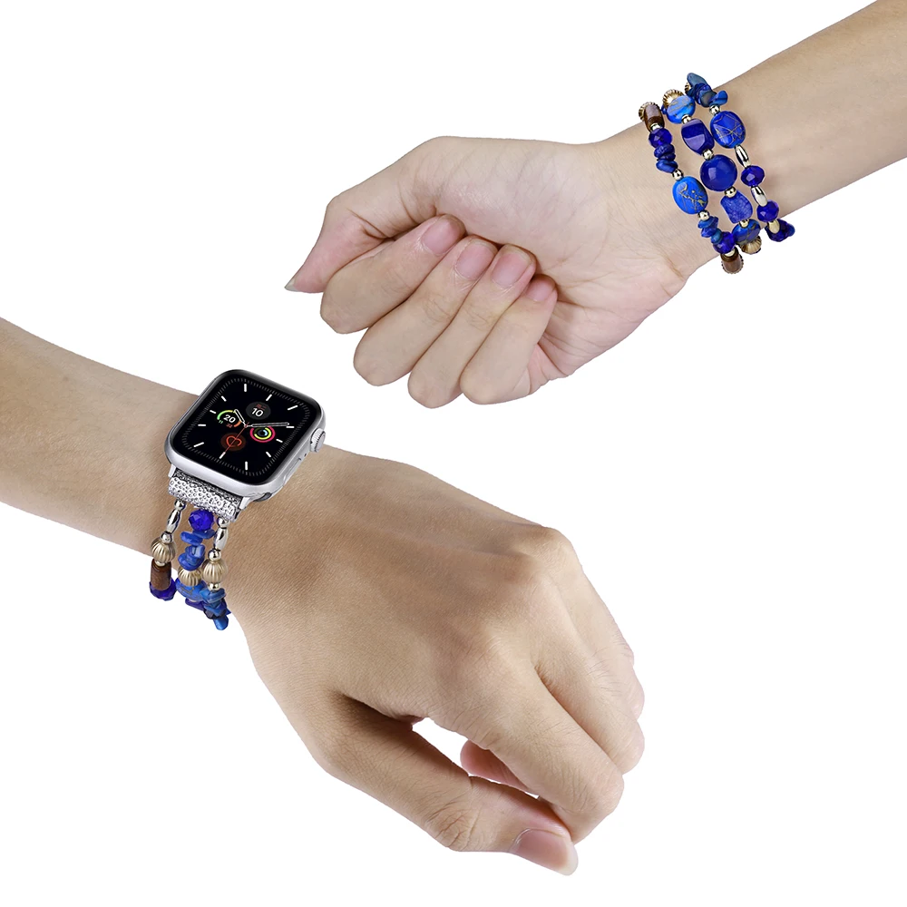 Эластичный бирюзовый браслет для Apple Watch iWatch Series Ultra/SE/8/7/6/5/4/3