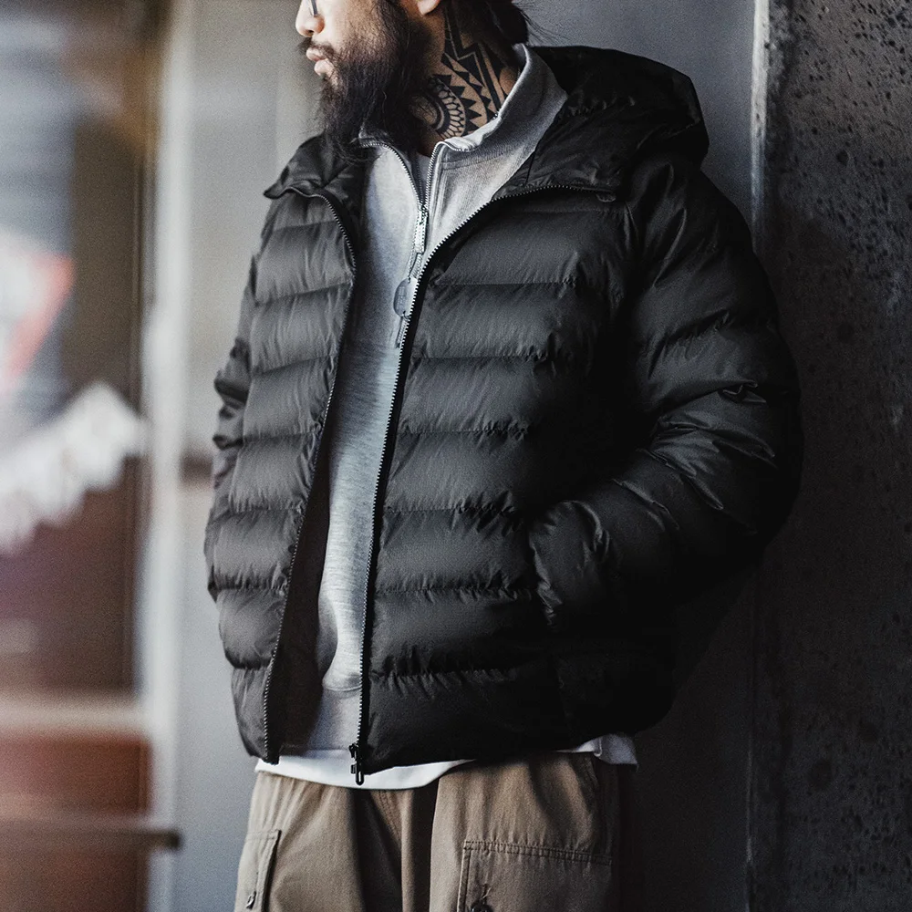 Cotton Jacket Parka Coat Parkas Coat Maden Casual Lightweight Waterproof Quilted Hooded Cotton-padded Jacket Men's Versatile Outerwear