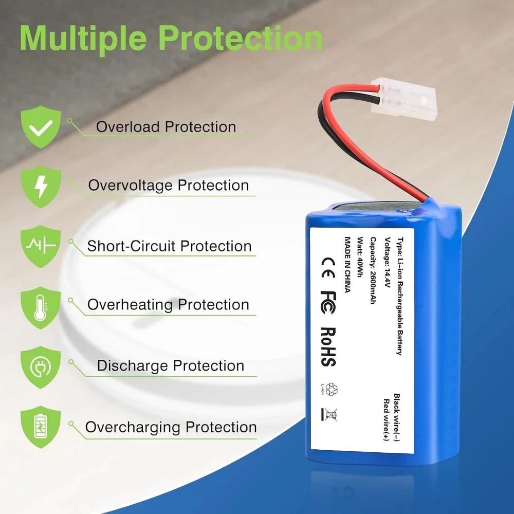 For Original Xiaomi Replacement Battery H18650CH-4S1P For XIOMI MIJIA Mi Robot Vacuum-Mop Essential G1 MJSTG1, SKV4136GL 2600mAh 3