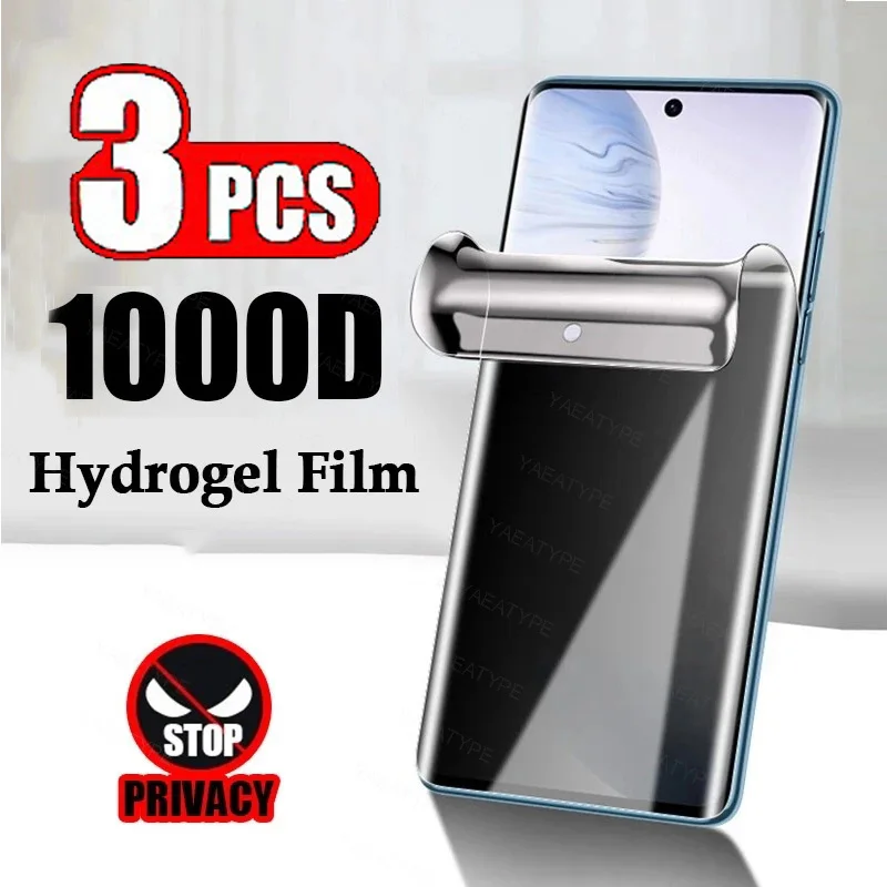 3Pcs Privacy Anti-Spy Hydrogel Screen Protector Film