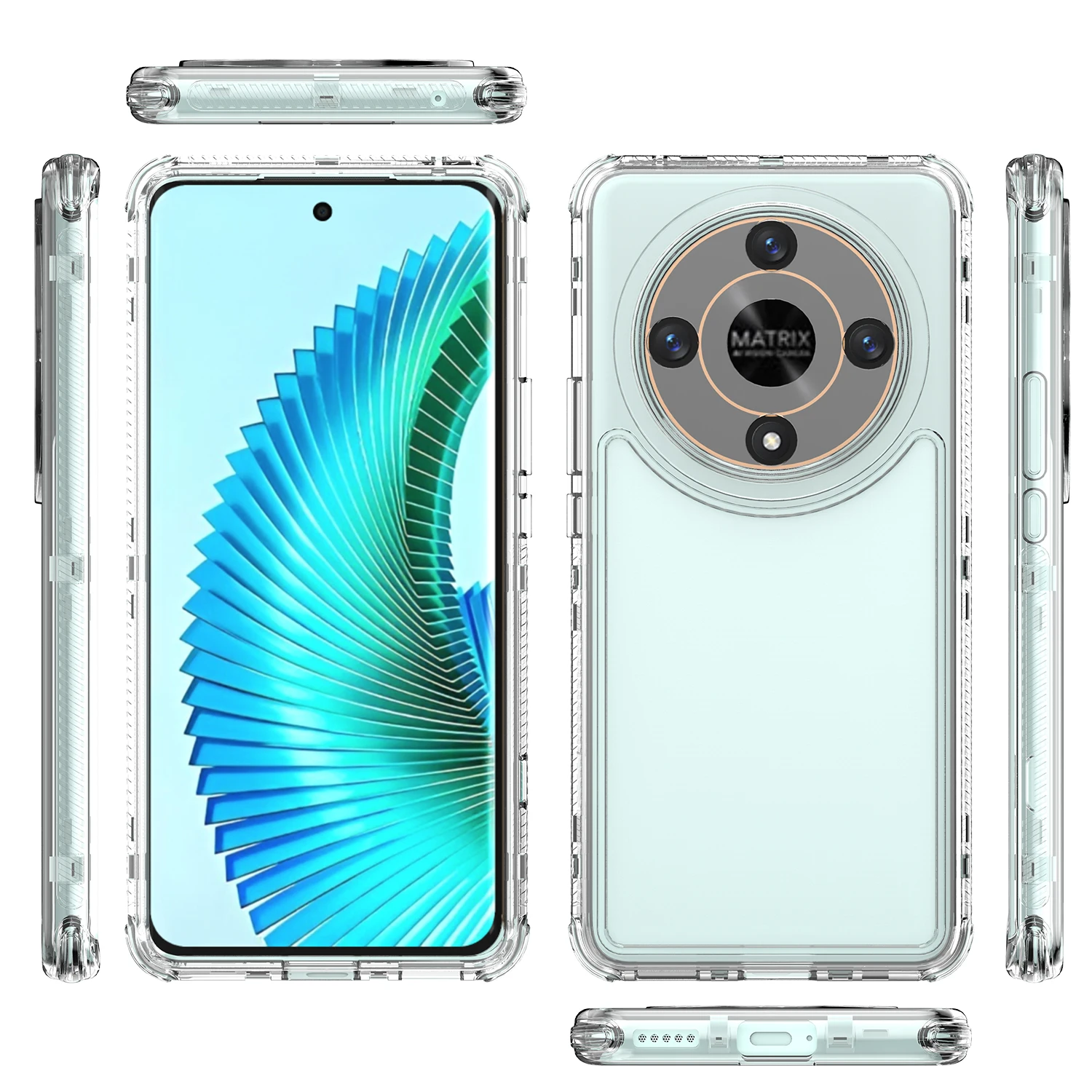 Rugged Armor Shockproof Phone Case with Transparent TPU Back