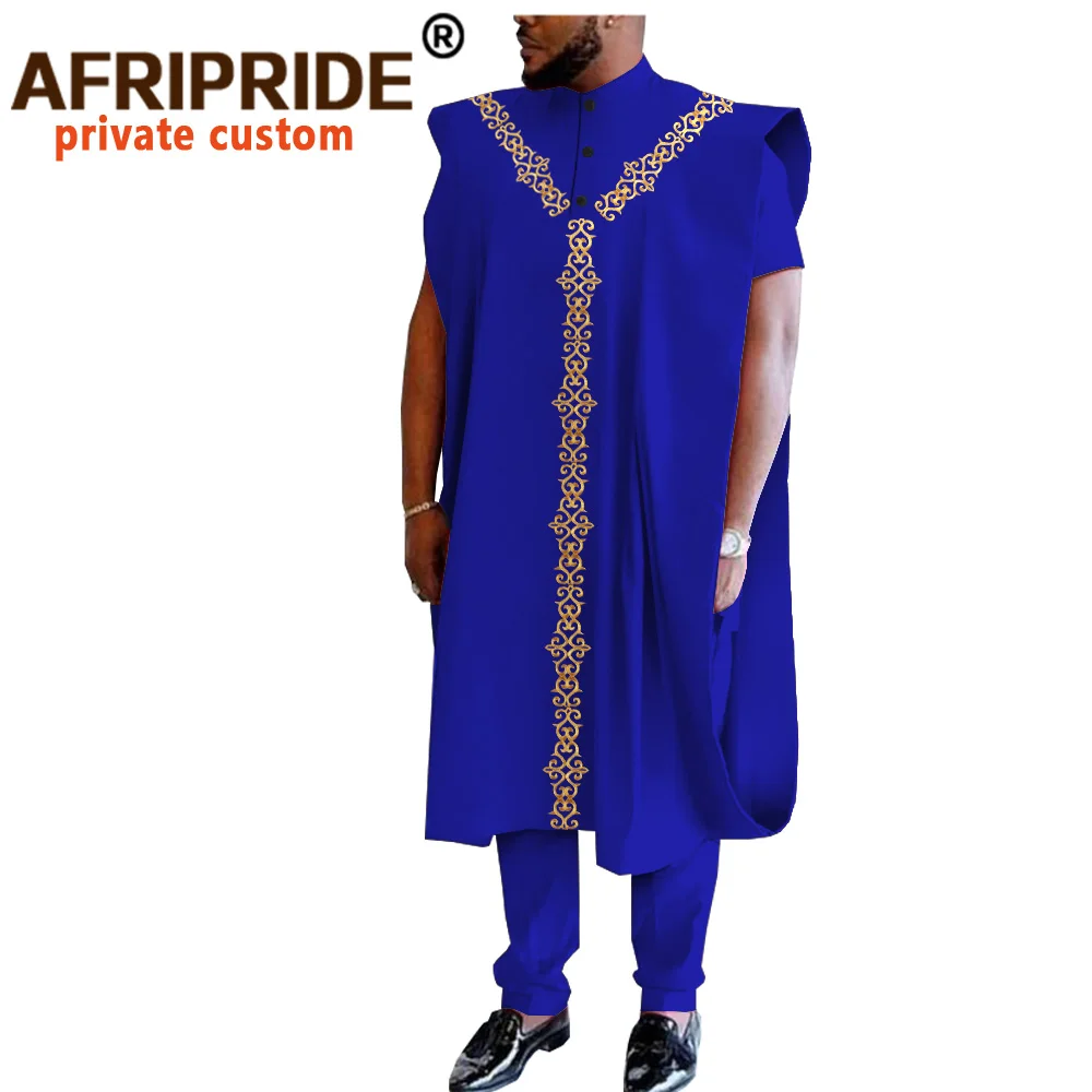 African Traditional Clothing for Men Dashiki Coats Short Sleeve Short Shirts and Ankara Pants 3 Piece Suit Agbada Robe A2016031 5