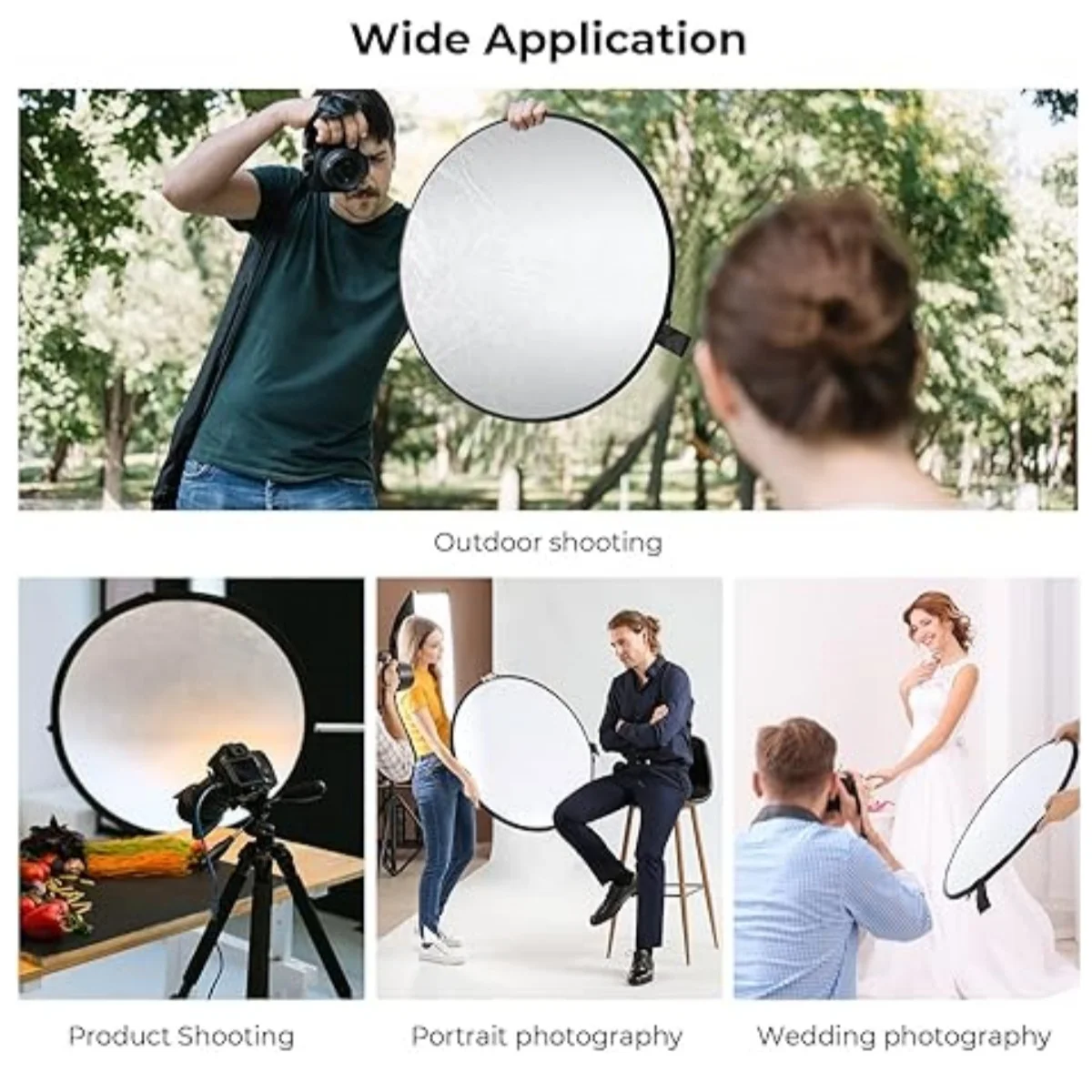 Photography Reflector Portable 5 in 1 Round Collapsible Photo Studio Light Diffuser Multi Color Outdoor 60/80/110CM HUANYINGBJB