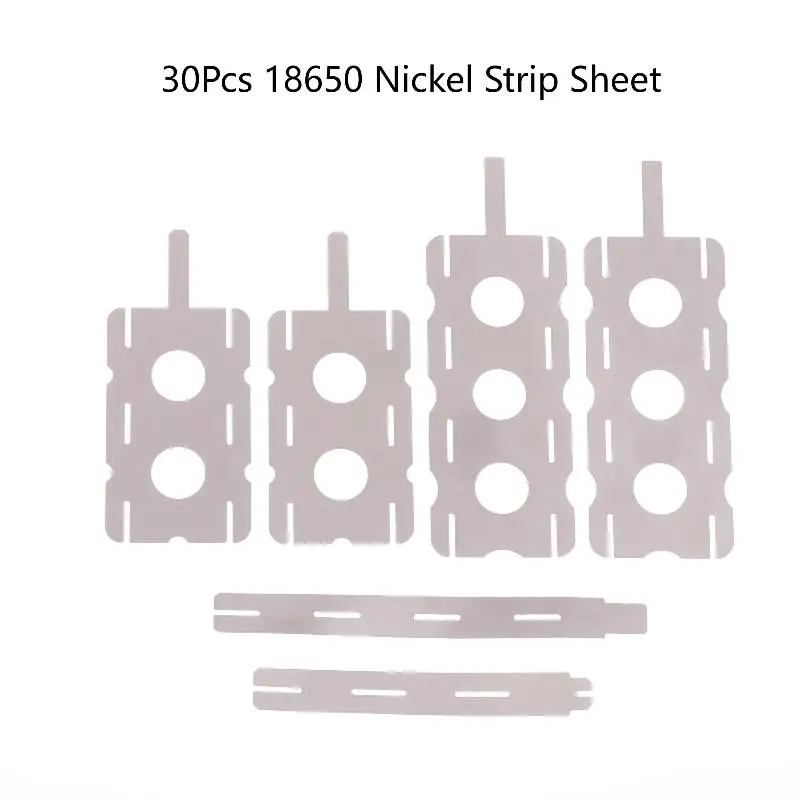 30 Count 18650 Lithium Battery Nickel Sheets, 5Set Polygonal Battery Connection Sheets for Spot Welding Machines