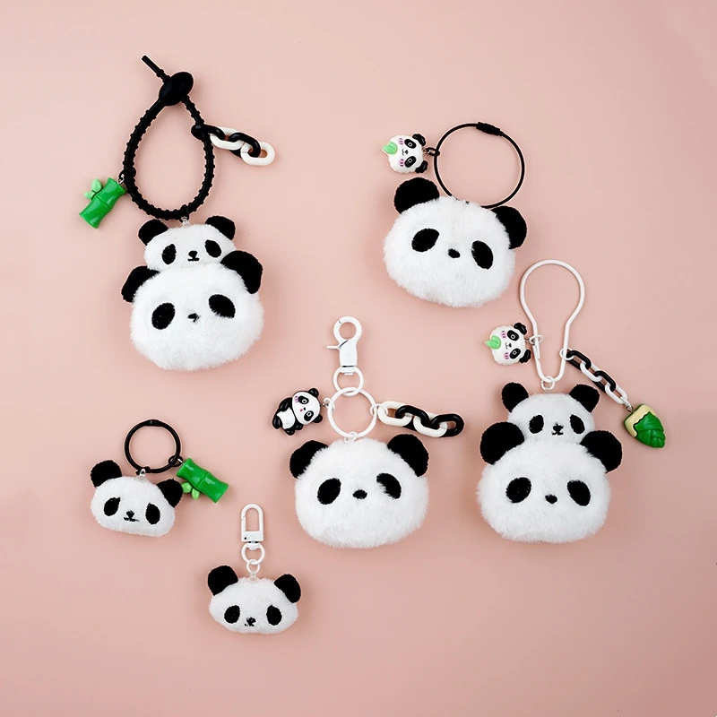 Cute Bamboo Tube Panda Keychain Fashion Cartoon Soft Panda Keychain ...