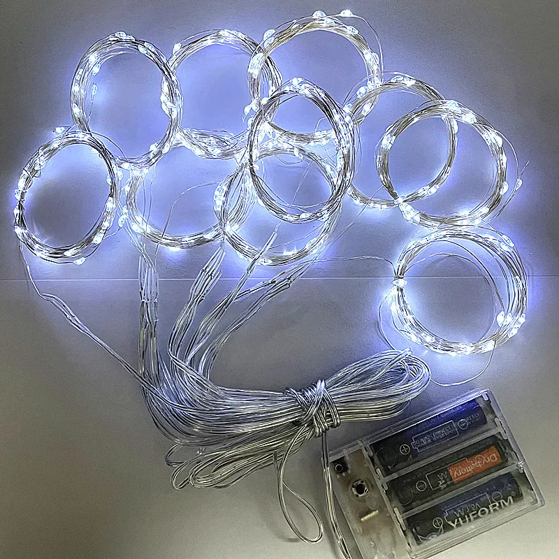 Description Picture 6 of itemChristmas Lights LED Fairy String Curtain Lights 8 Mode Remote Battery Festoon Christmas Decor For Home Holiday New Year Lamp
