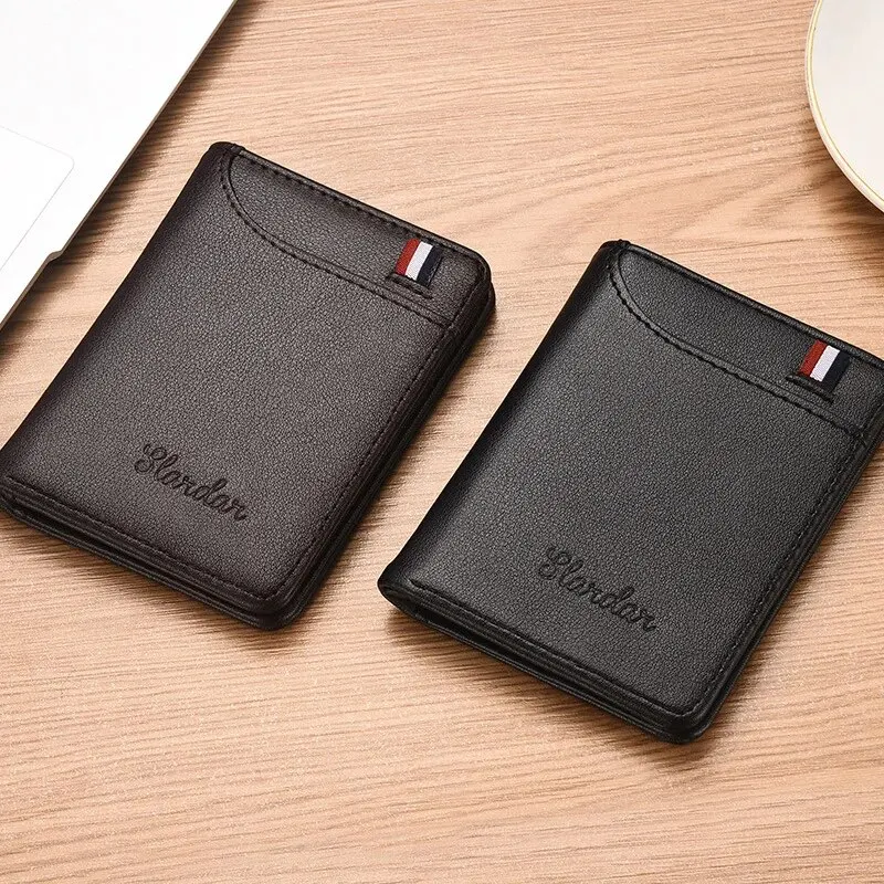 Mens Wallet Ultra Thin Men's Wallet Vertical Multi Card Holder Small Slim Wallets Driver's License Youth Mini Student Card Case Bag