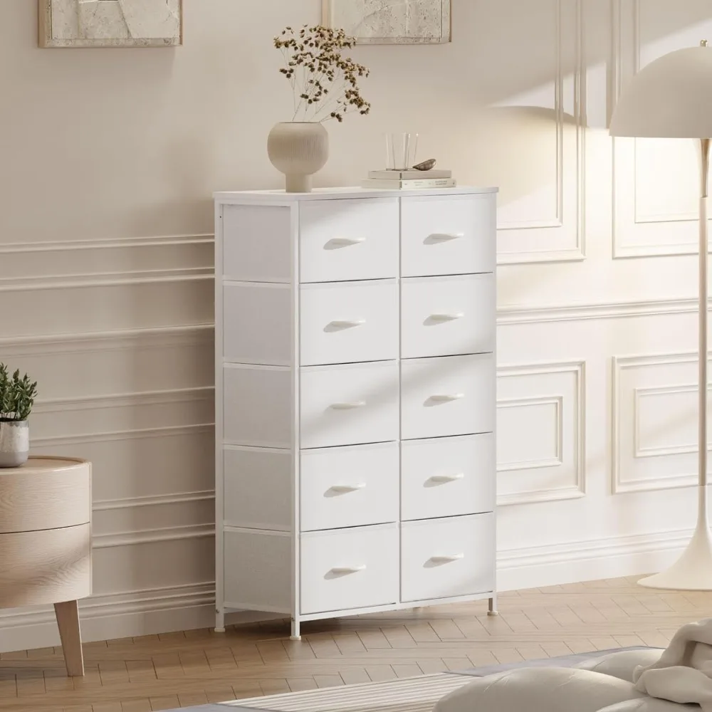 

Bedroom high dressing table, 10 drawer storage tower, storage cabinet with fabric box, suitable for room dressing table