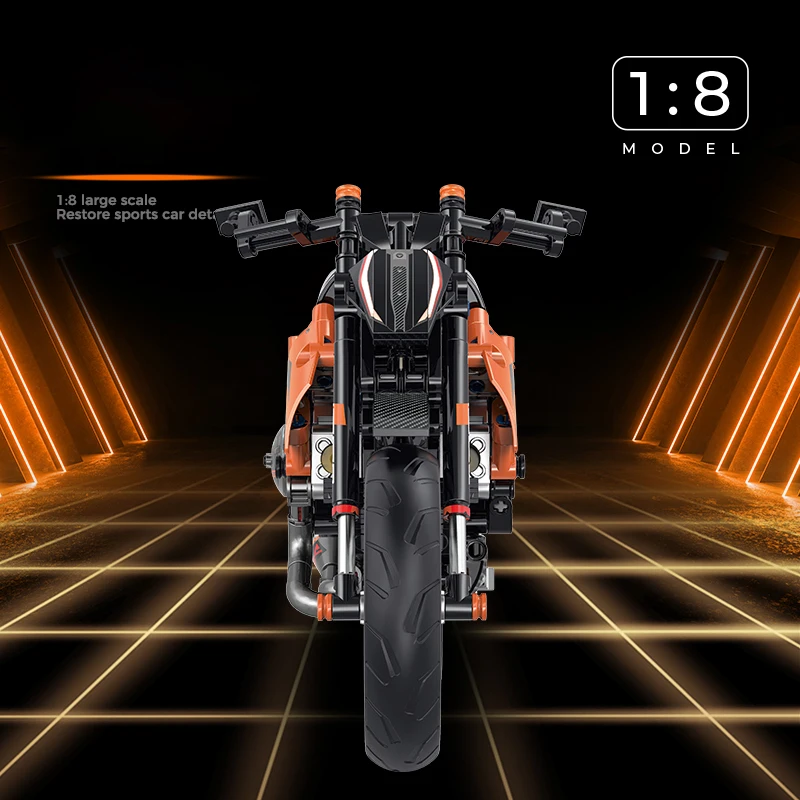 1:8 Motorbike Model Building Blocks Sets Racing Moto Bricks Toys Kids Boys Children Birthday Gifts Adult MOC Technical 579Pcs 3