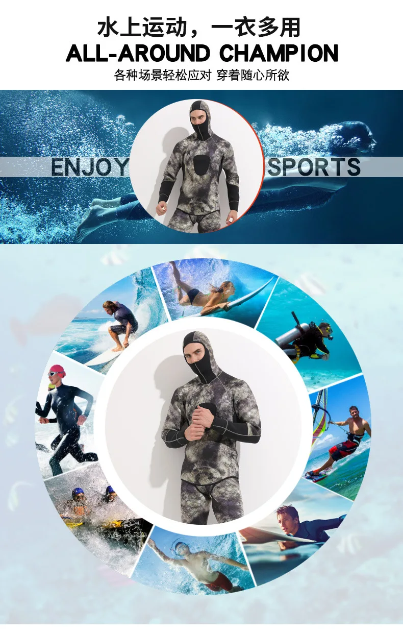 5MM Rubber One Piece Long Sleeve Diving Suit Cold and Warm Winter Swimwear Deep Dive Surfing Suit diving suits