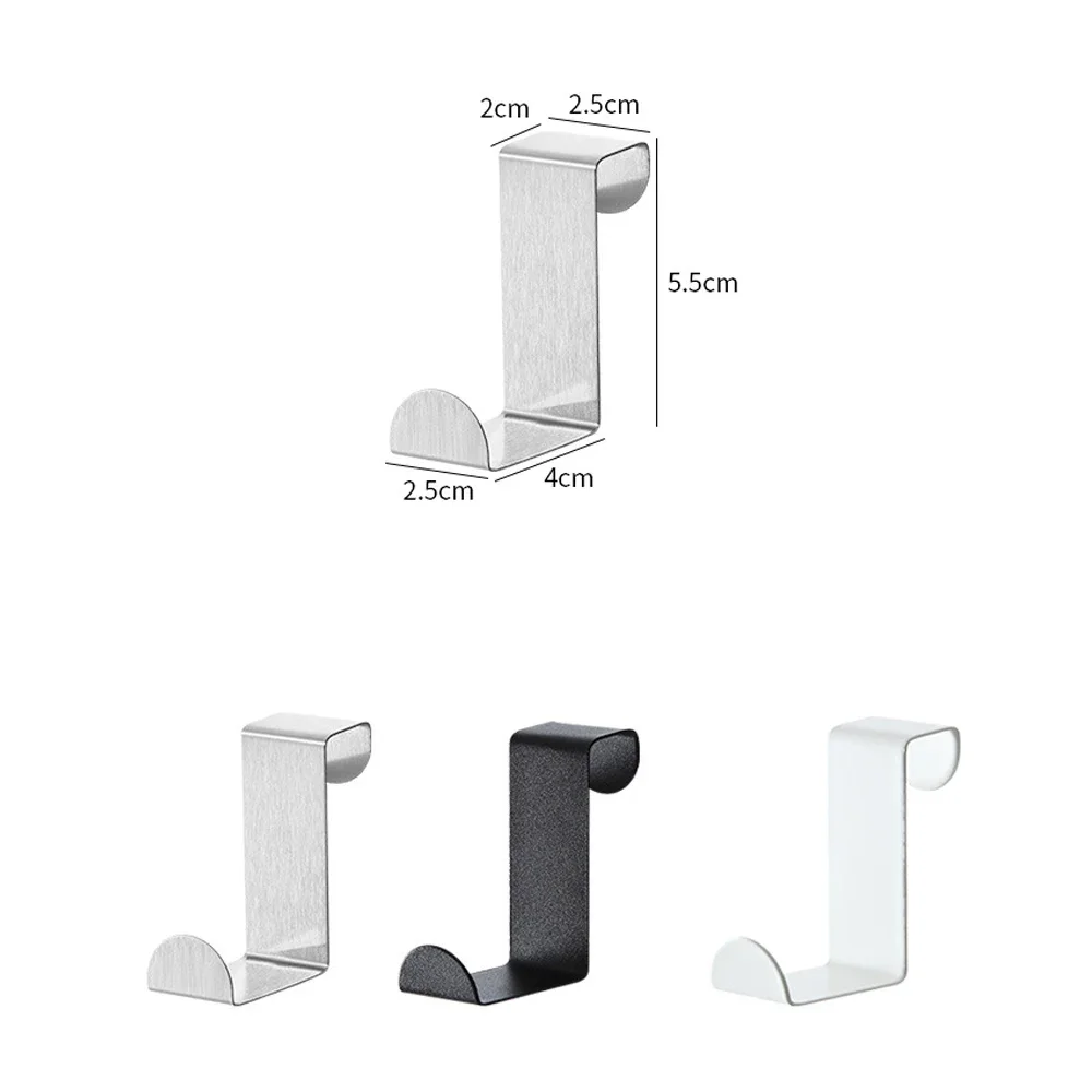 S shaped Cabinet Door Hooks Stainless Steel Behind Door Holder Rack Bathroom Towel Hanger Household Storage Organizer Hook 2/1Pc