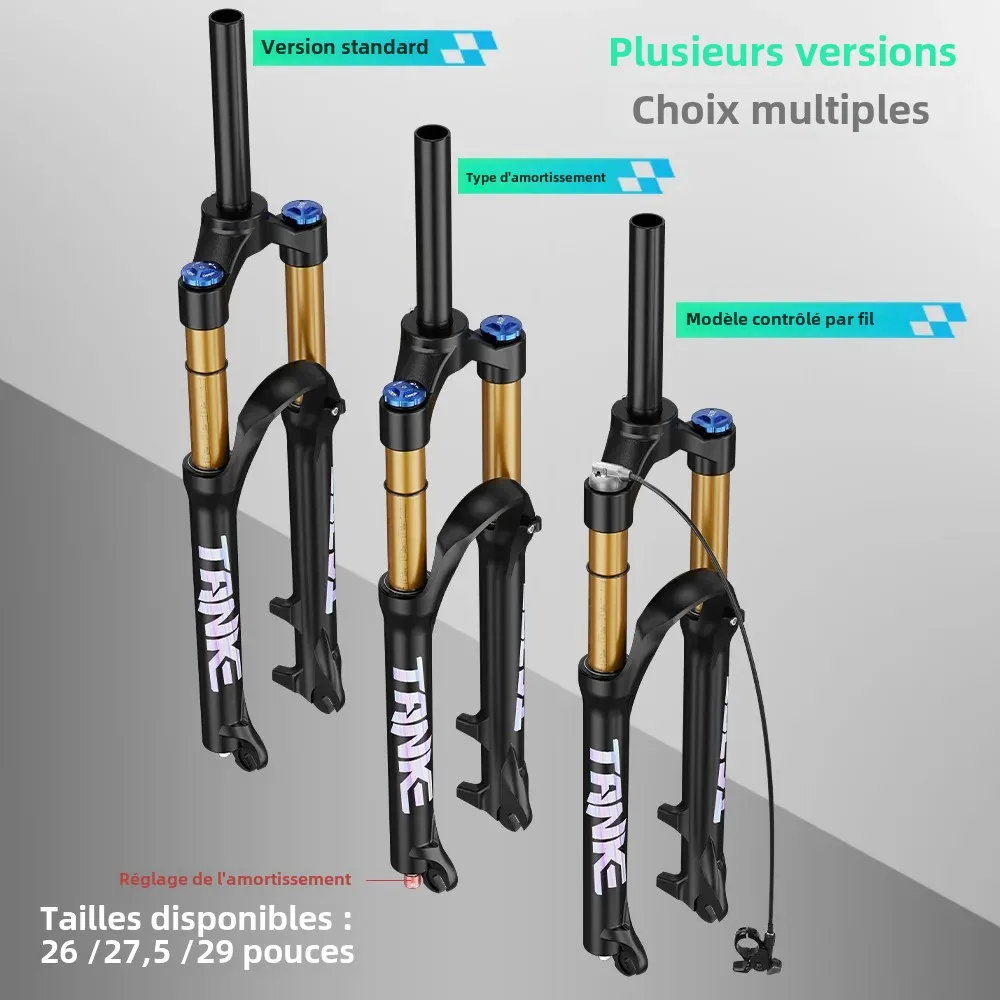 Nanlio Fourches avant de vélo X9 Pro VTT Suspension Fourche avant 26 27,5 29 34 mm 140/160 mm Amortissement Rebond Ajustmen (29 télécommandes 140 mm