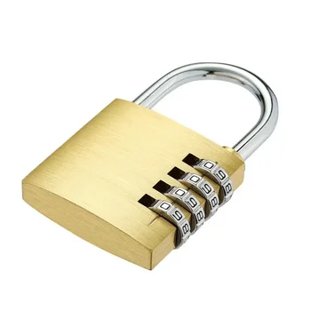 Anti-thief Brass Combination Padlock 4 Digit Luggage Padlock Code Combination Lock Outdoor Travel Combination Lock Copper 1