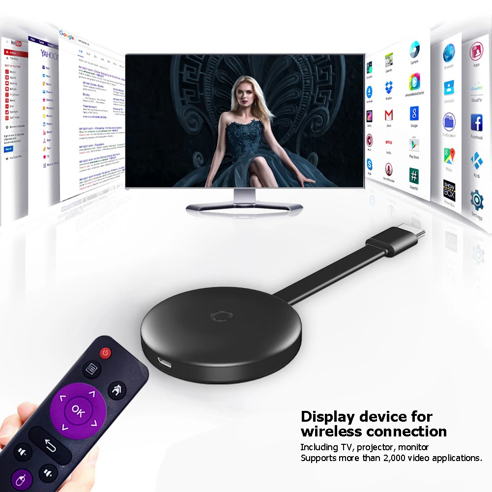 휴대폰 태블릿용 무선 디스플레이 동글 어댑터, G12, 2.4GHz, 5GHz, WiFi, 4K HDMI