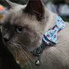 Floral Small Cat Collar Safety Breakaway With Bell Buckle Pet Collars Flower Cute Dog Goats Collier Chain Bowknot Adjustable 6