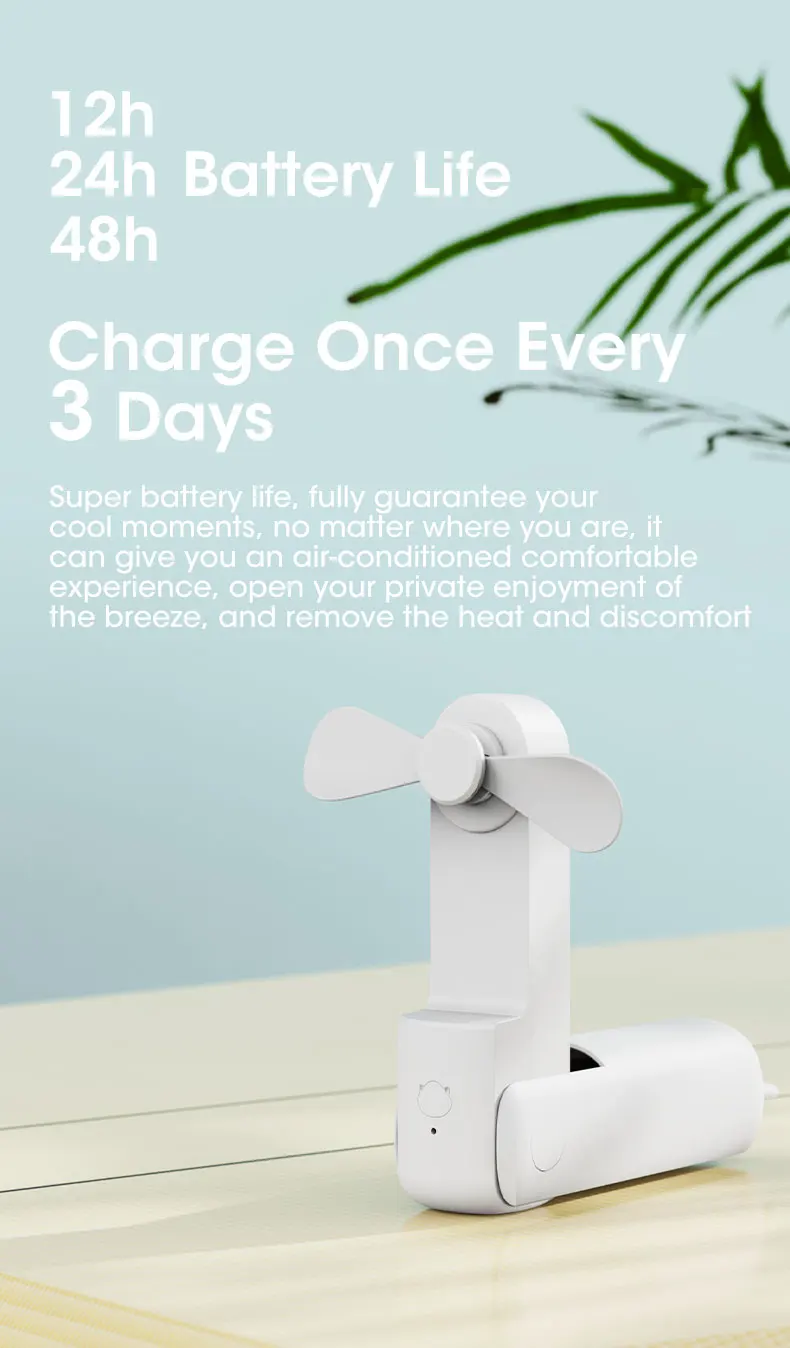 Portable Fan Super Mini Handheld Fan USB Rechargeable Fan Foldable Hand Held Small Pocket Fan with 2000mAh Power Bank 3 Gears 3 Saffd426d551e4723afbc0bbb906a5c49X