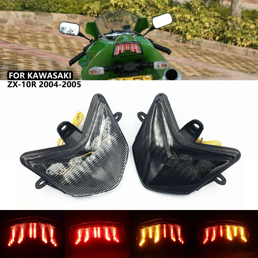 

Motorcycle LED Integrated Rear Tail Light Taillight with Turn Signals Lamp For Kawasaki 2004 2005 ZX10R ZX-10R ZX 10R 04 05