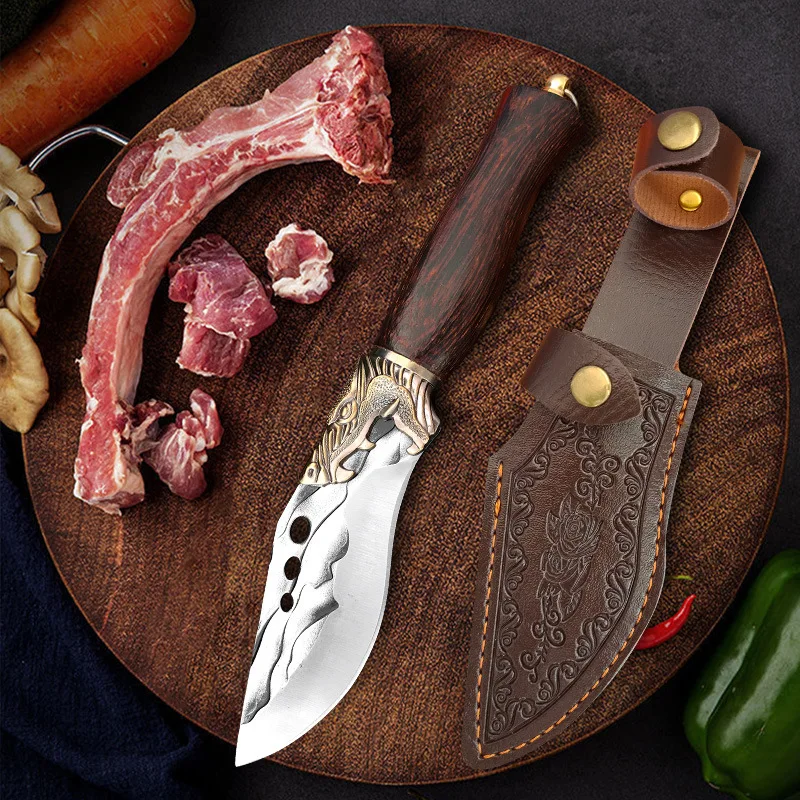 Forged Kitchen Chef Knife 5Cr15Mov Stainless Steel Fish Fruit Meat Boning Peeling Knife Professional Butcher Cleaver Cover