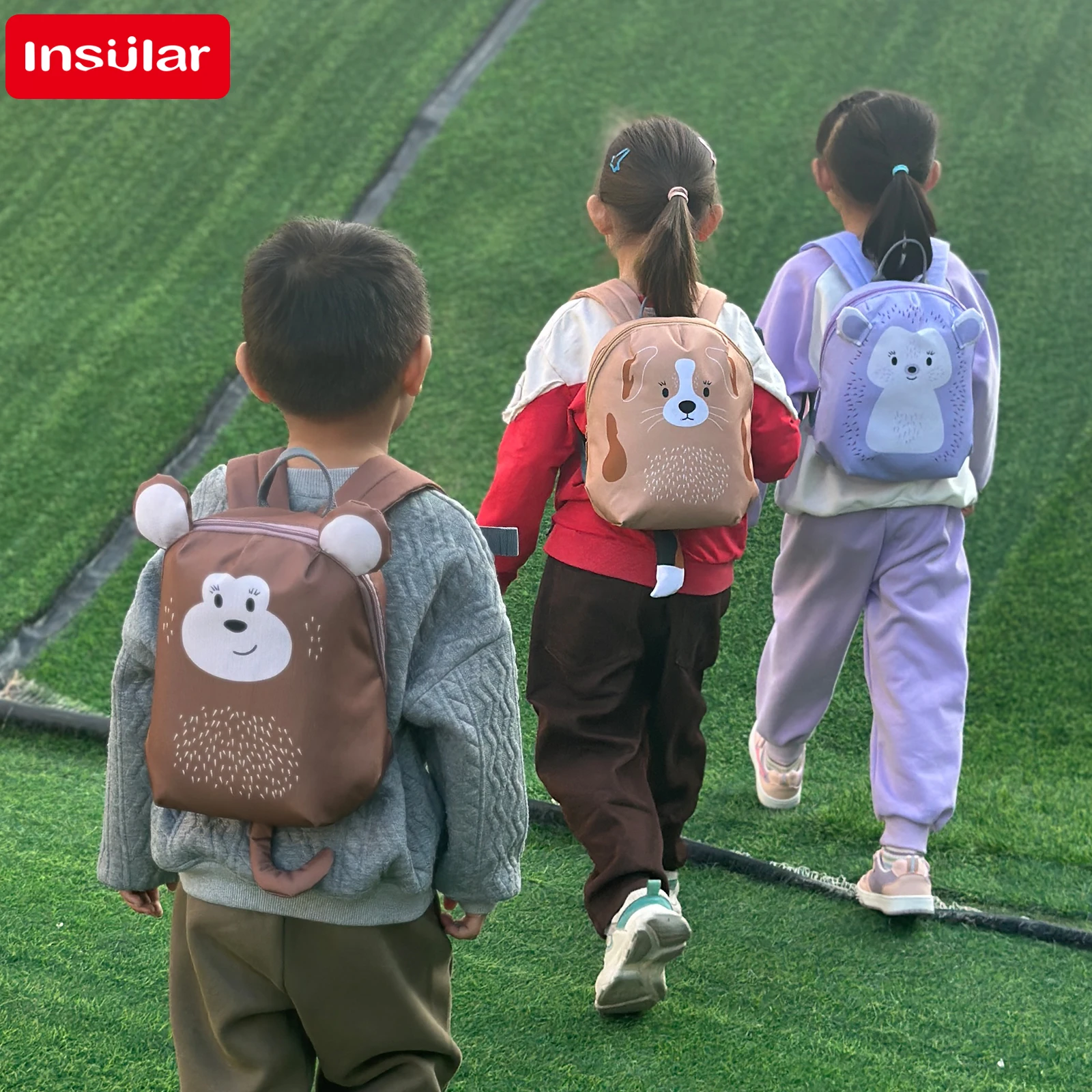 Cartoon Small animals Kids Backpack Parent-child Canvas Backpack Children's Bag Girls Boys Kindergarten School Bag 2