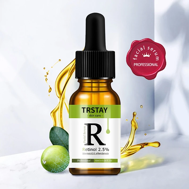 Retinol Facial Serum Anti Wrinkle Remove Dark Whitening Spots Face Essence With 2.5% VitaminC Anti-Aging  Facial Skin Care Serum