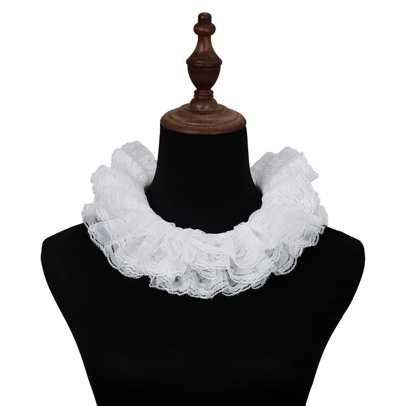 Fashion Lace Ruffled Multi-layer Fake Collar Versatile Detachable Mesh Decorative Collar Performance Accessories