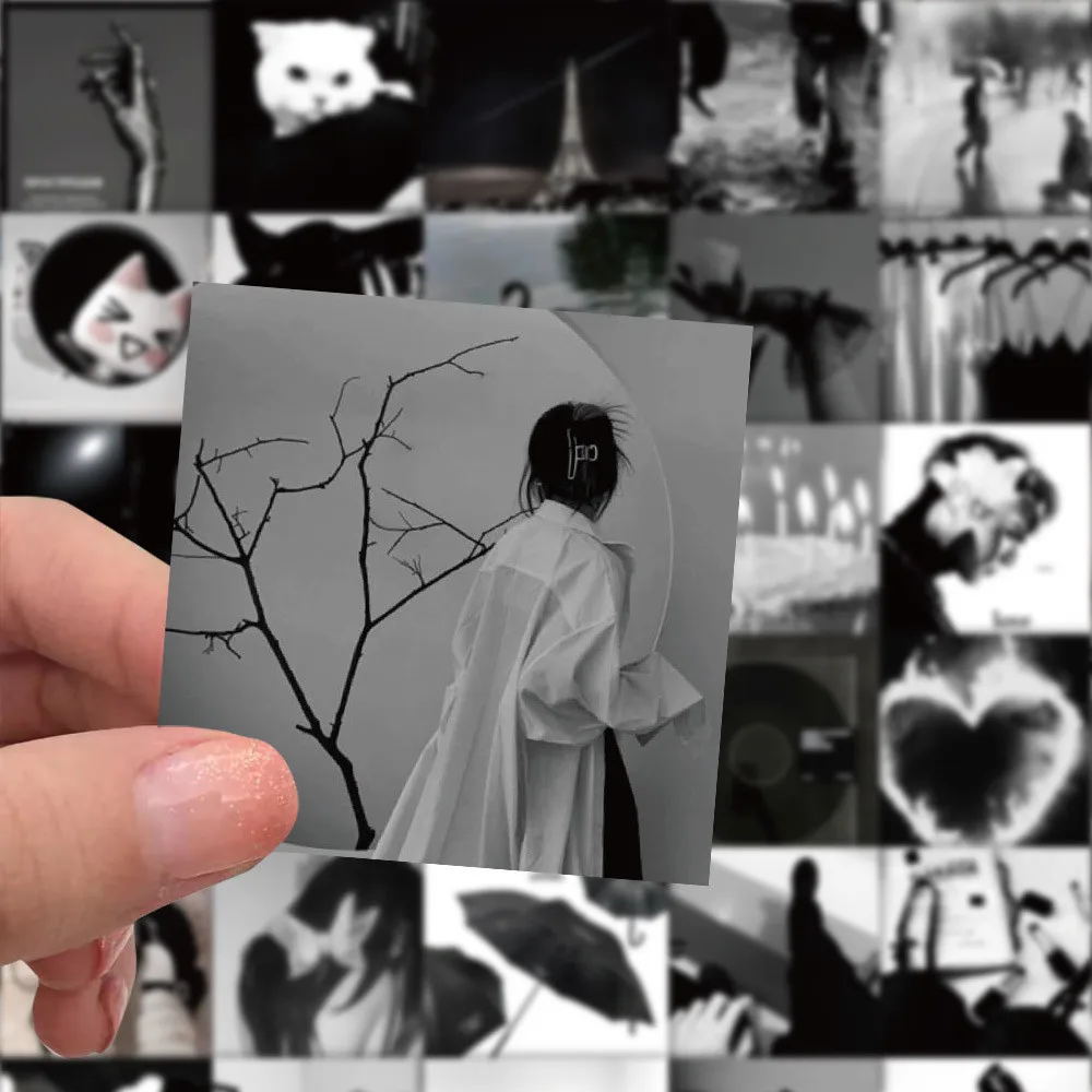 60 قطعة INS نمط الطازجة والشفاء أبيض وأسود ملصقات...