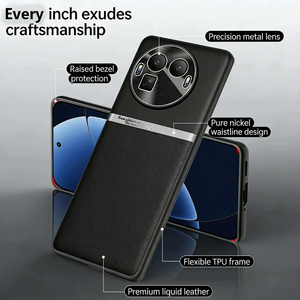 Premium PU Leather Case with Dual-Pigment Lens Protection and Full Camera Coverage