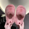 Girls Slippers Open Toe Children Furry Floor Shoes Solid Color Warm Indoor Home Cotton Slippers Soft Sole Anti Slip Kids Shoes 4