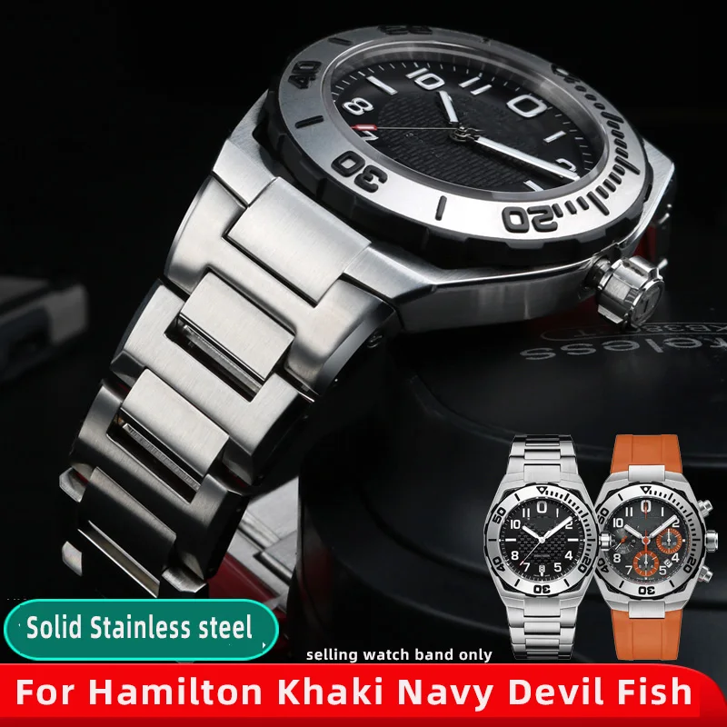 Cinturino Per Orologio In Acciaio Inossidabile Adatto Per Hamilton Khaki Navy Devil Fish H78716983 H78716333 Cinturini Per Immersioni Cinturino In Gom