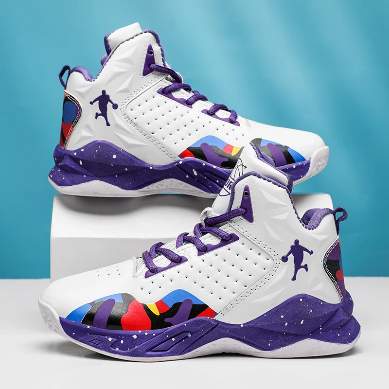 

High-quality Basketball Shoes Children's Breathable Leather Basketball Sneakers Kids Fashion Running Sneakers Boys Sports Shoes