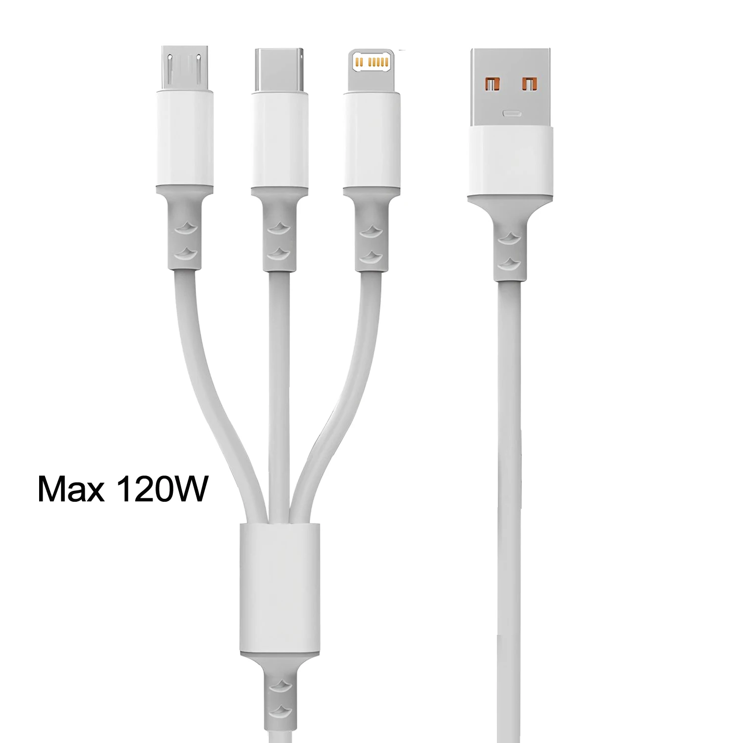 USB C Cable 120W 3 in 1 USB Type C Fast Charging Cable 3A Quick Charge Phone Data Line Cord For Iphone 17 15 14 Xiaomi Huawei USB C PD Cable