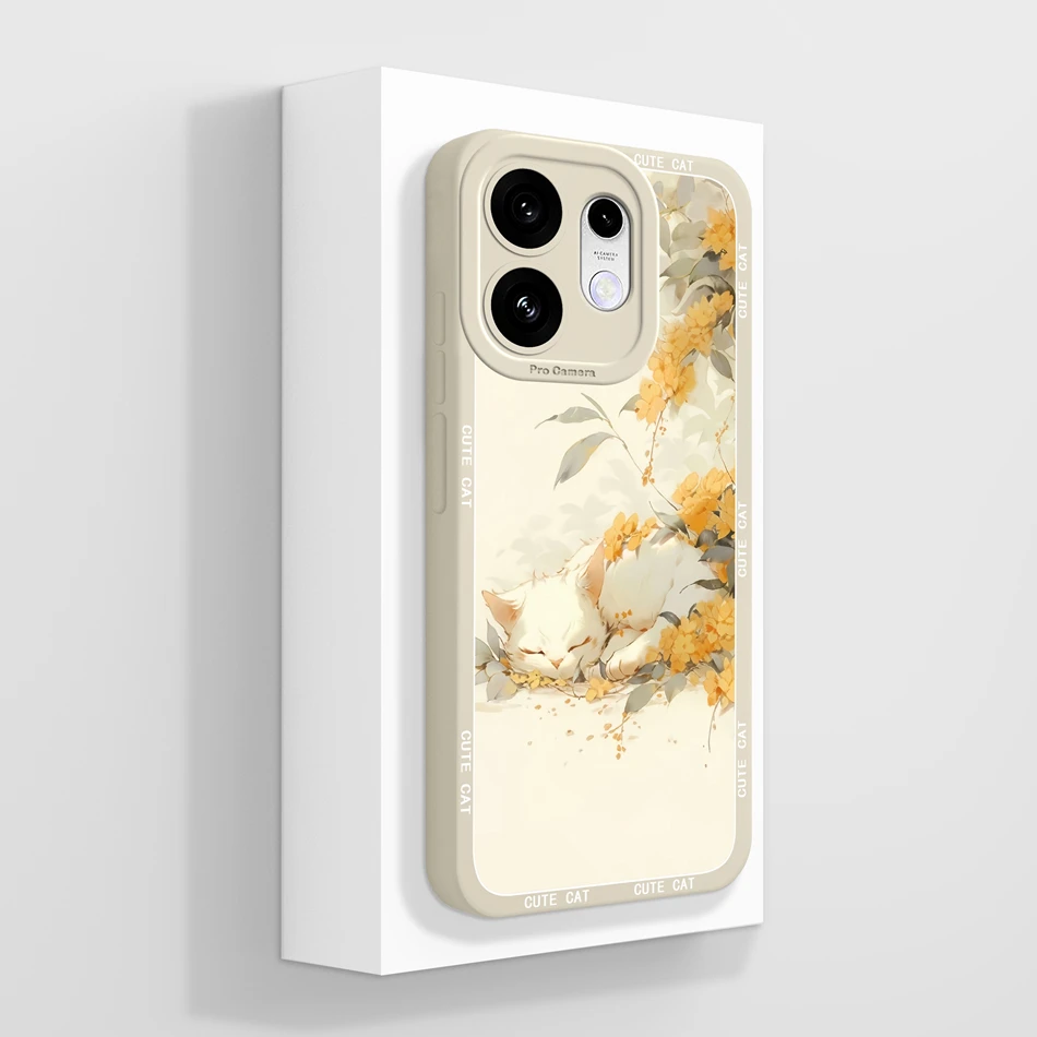 Elegant Chinese Ink Floral Soft Silicone Phone Case - Full Coverage Bumper Protection