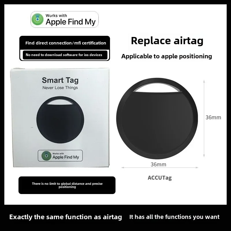 Bluetooth GPS Pet Smart Anti-lost Tracker, Real-time Locator, Key Wallet Luggage, Smart Tag for Apple Find My (iOS Only)