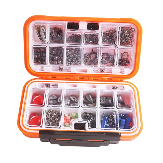 254Pcs Fishing Accessories Set Equipment with Storage Box Floats
