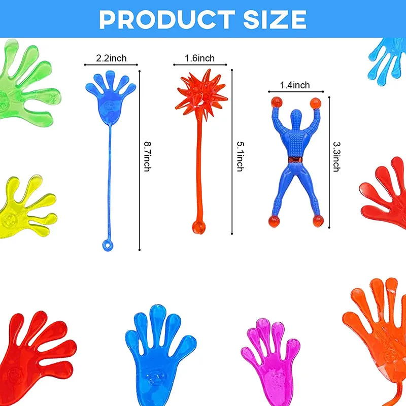 30 Pcs Children Stretchy Sticky Toy Set Funny Sticky Hands Palm