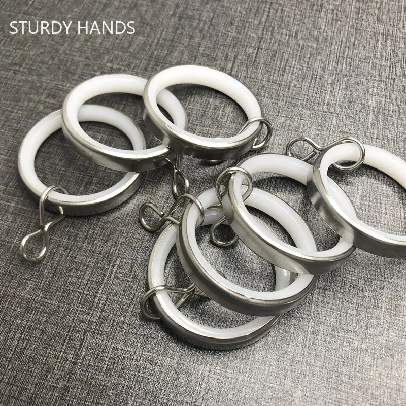 High Qaulity Stainless Steel Curtain Rings Curtain Roman Rod Hook Ring Shower Curtain Clamps Home Bathroom Hardware Accessories