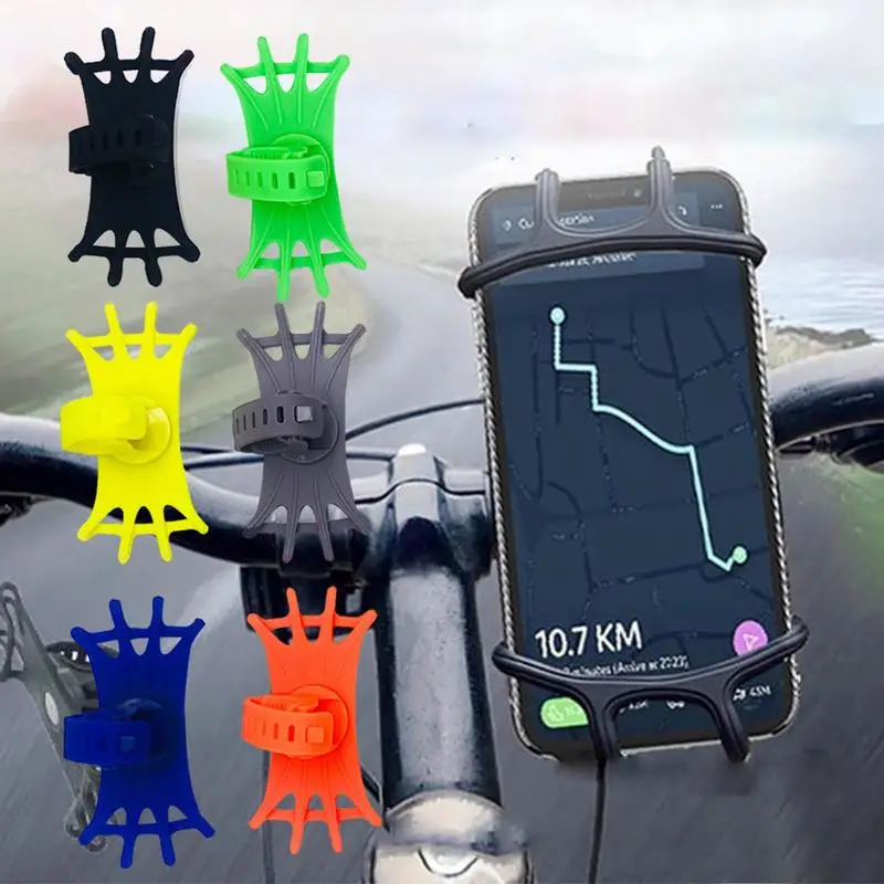 범용 자전거 휴대 전화 홀더 회전 실리콘 자전거 전화 홀더, 오토바이 핸들 바 스탠드 MTB 자전거 전화 브래킷
