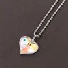 Hot Selling Customization Gold Plated Copper Iced Out Heart Shape Photo Pendant Sublimation Necklace 4