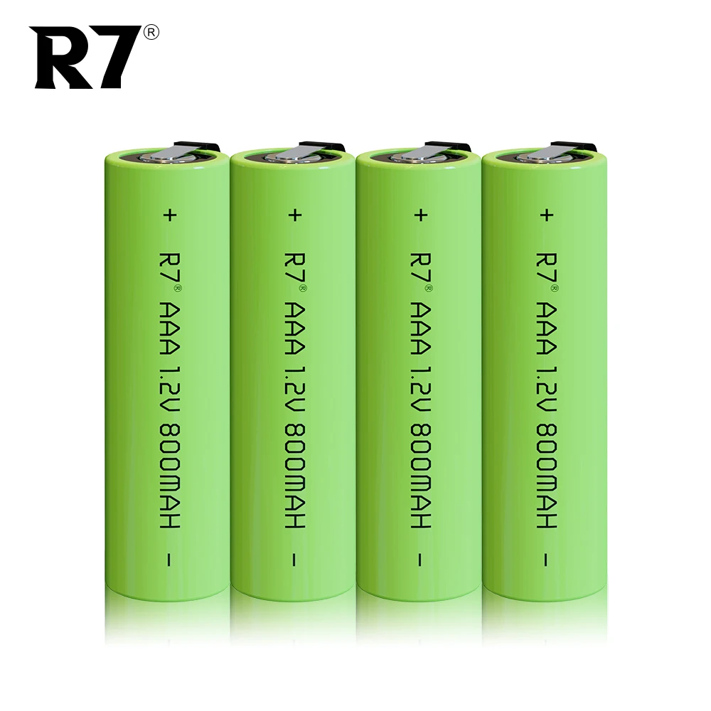 R7 1.2V 800mah Ni Mh AAA Rechargeable Battery with Solder Tabs for