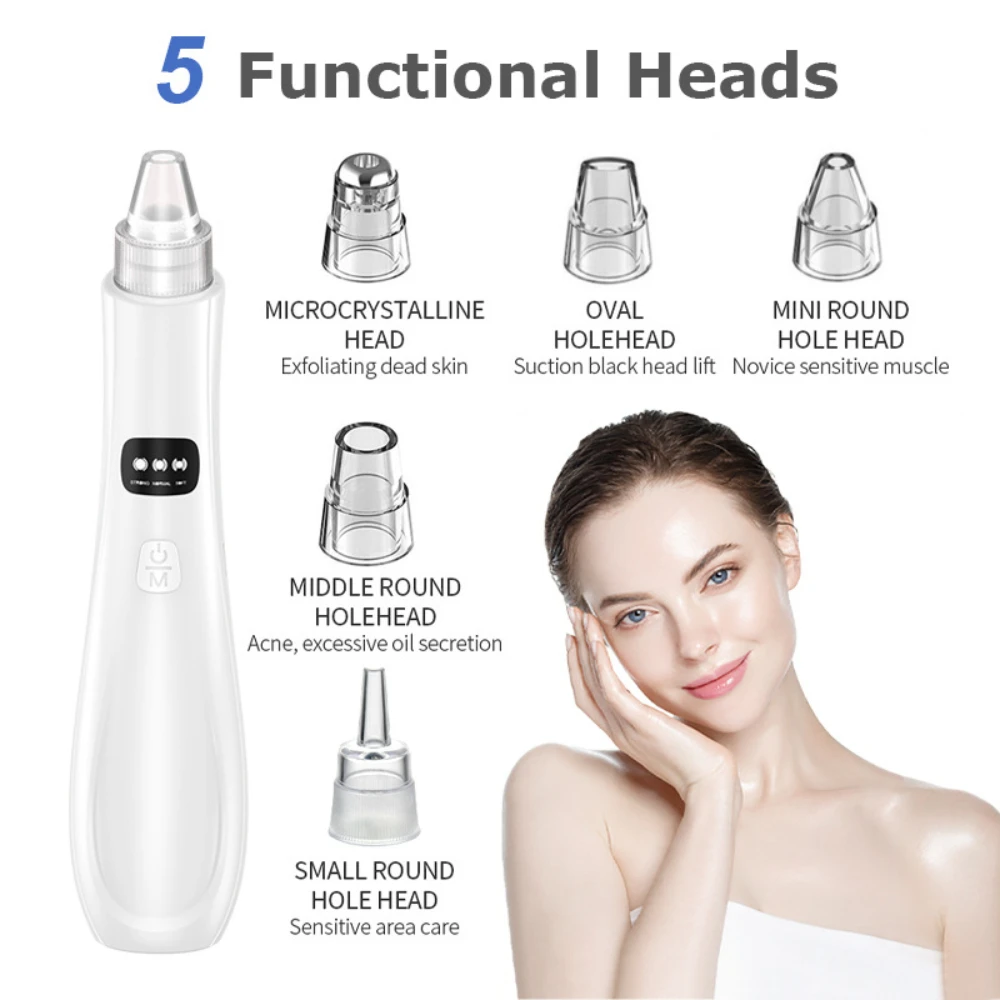 New 3 Suction Mode Face Cleansing Beauty Machine Dead Skin Remover Face Vacuum Blackhead Removal Skin Electric Blackhead Remover 4