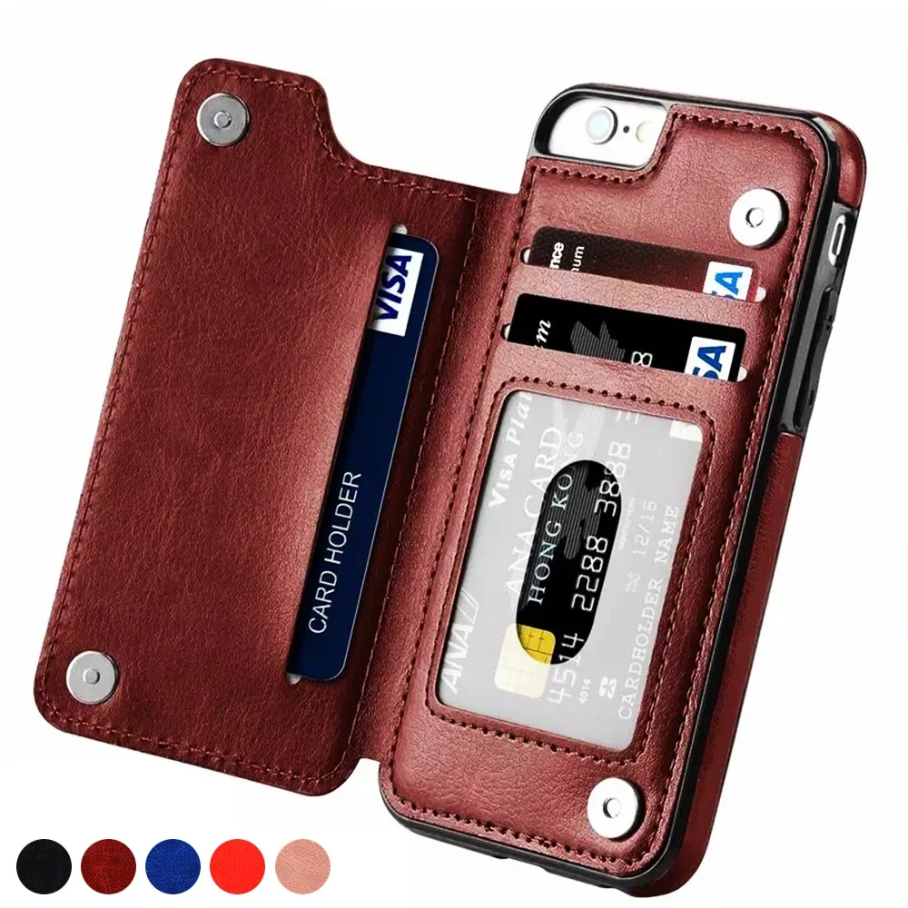 

Роскошный кожаный чехол-бумажник для iPhone 15 14 13 12 Mini, чехол-книжка для iPhone 11 Pro XR XS Max X 7 8 Plus, чехол с отделениями для карт
