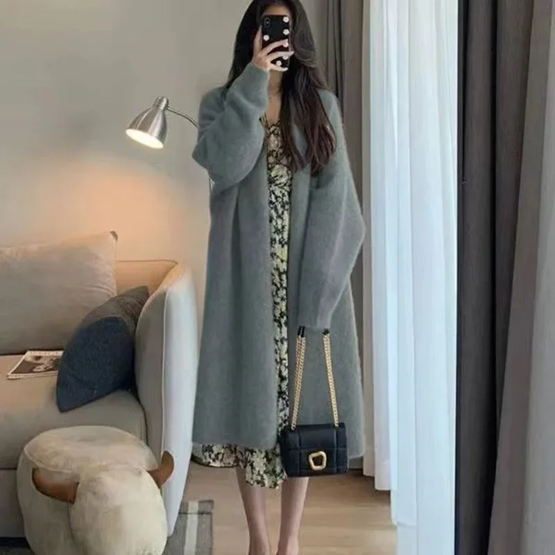 

Winter Clothes Women Cardigan Korean Fashion Long Cardigan Women Sweater Knitted Solid Oversized Cardigan Long Sleeve Women Top