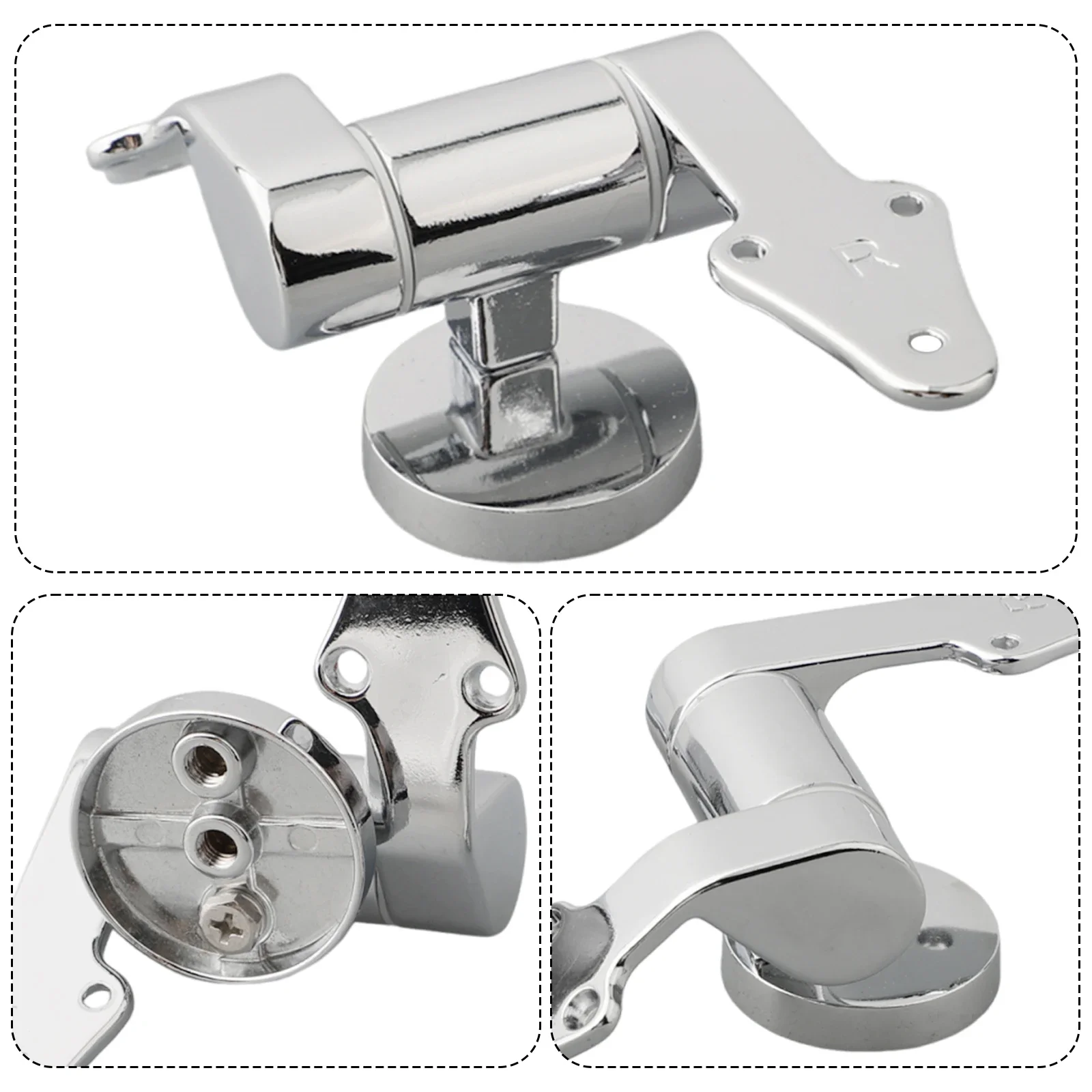 Zinc Alloy Toilet Seat Hinge Soft Release Toilet Lid Hinge Mounting Fittings Attachments Slow-Down Cover Connector