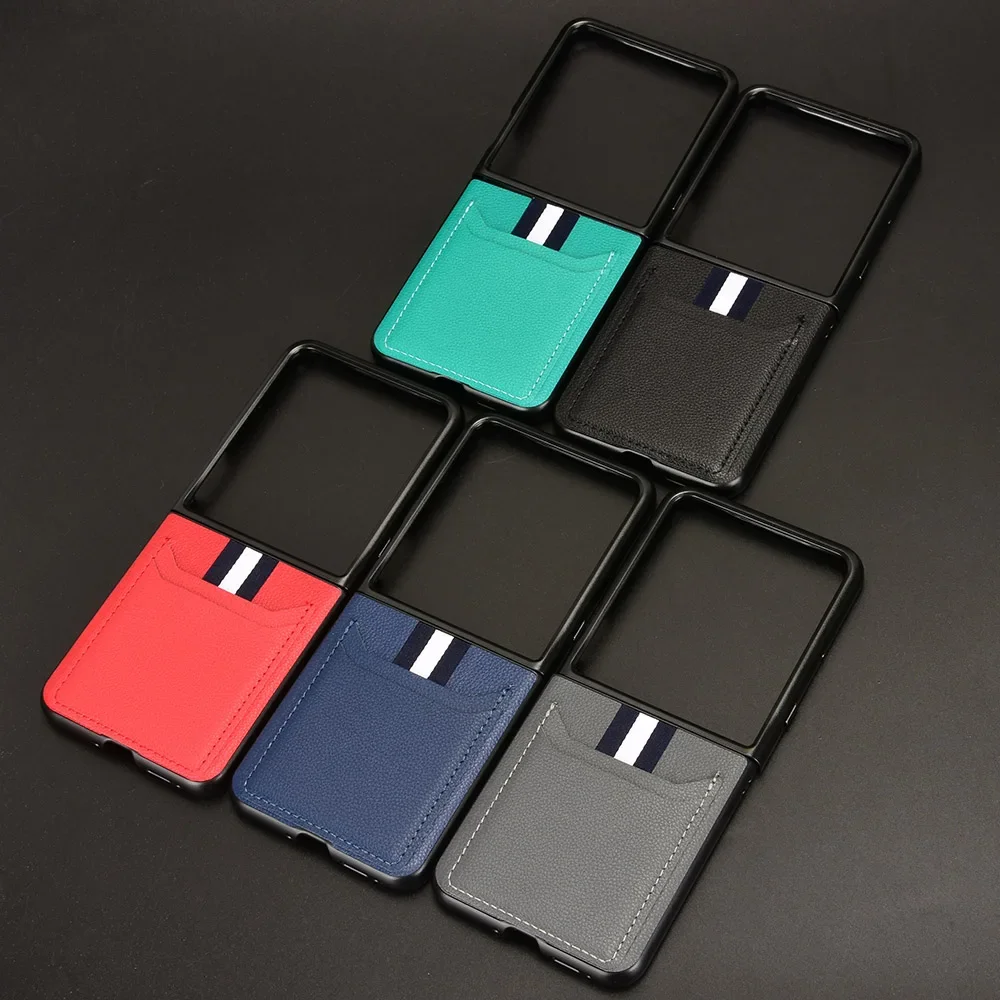 Premium PU Leather Textured Phone Case with Card Slots