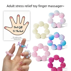 Sensory Spiky Bead Fidget Rings Set - Adjustable Calming Anxiety Relief Massager Rings (A1)