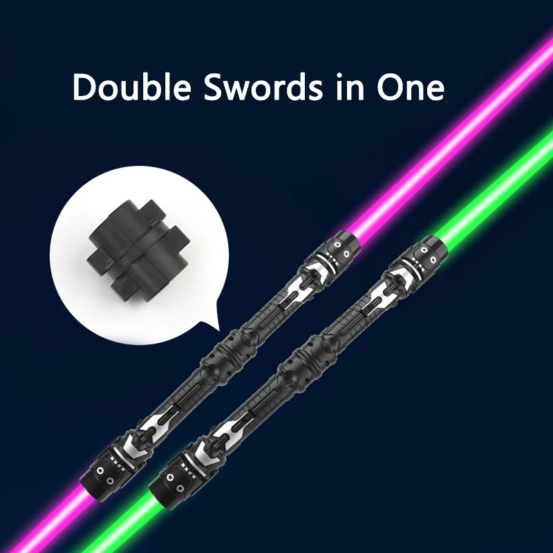 Lightsaber Toy Laser Sword Red and Blue Double Saber Rave Transformation Children's Gift Cosplay Weapon Boy Cool Flashing