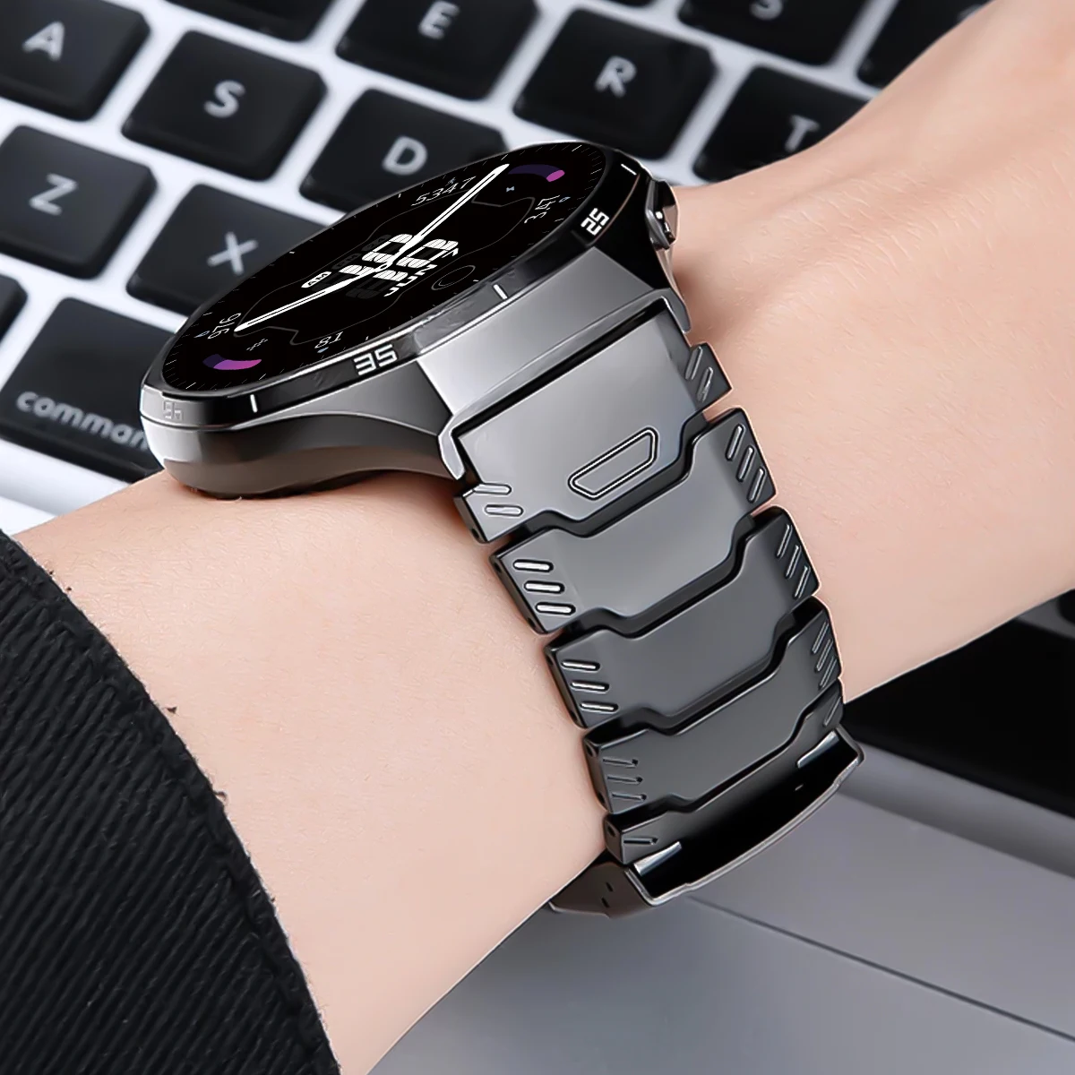 Premium 22mm Titanium & Silicone Watch Strap Bracelet