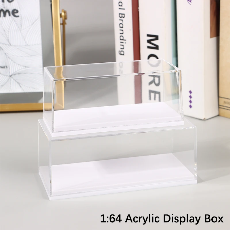 1:64 Scale Car Model Display Box Transparent Acrylic Dustproof Case Hard Cover Collectible Miniature Figure Toy Protection 3