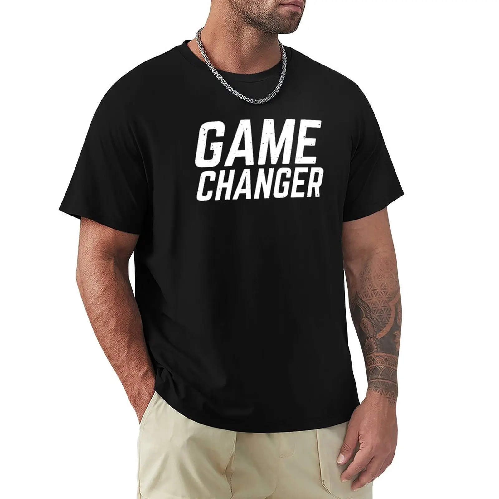 Game Changer T-Shirt Summer Top Plain Anime Clothes Men Clothing